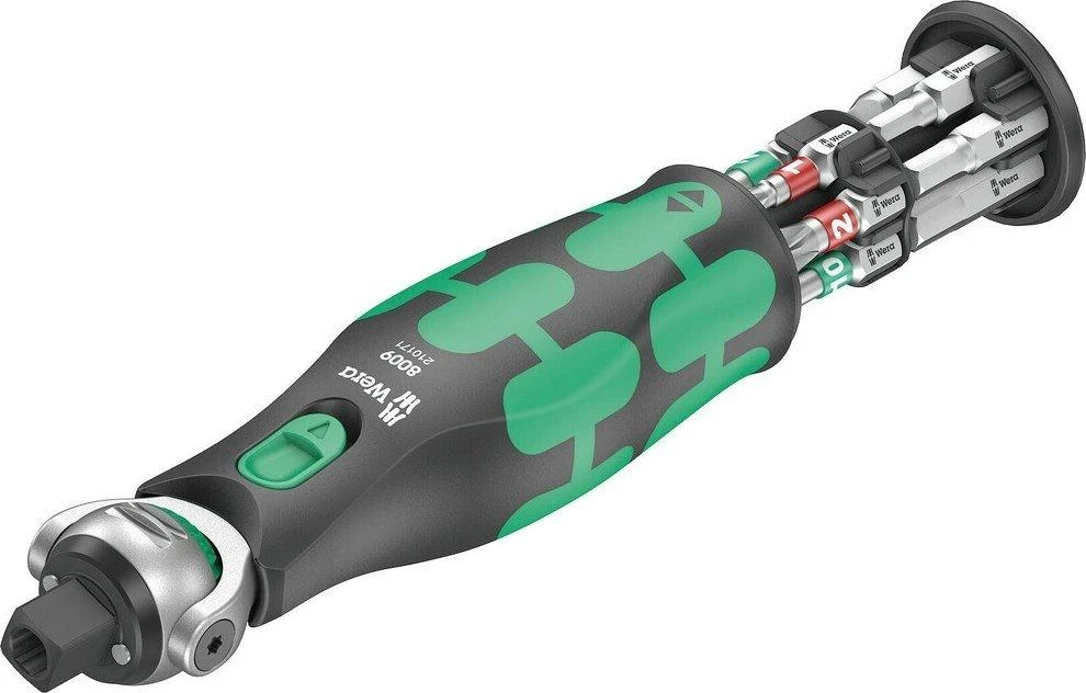 Grąžtas Terkšlė Wera 8009 Zyklop Pocket Imperial Set 1; 3/8''-1/4'' +? sukimo antgaliai