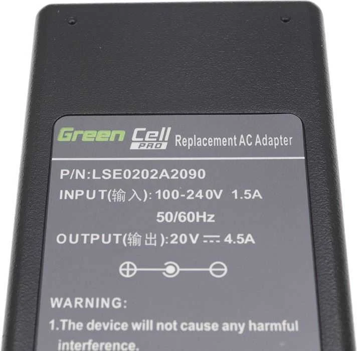 Lenovo GREENCELL AD13P Žalias Cell Pro įkroviklis / kintamosios srovės adapteris Fujitsu-Siemens 90W 20V 4.5A 5.5mm-2.5