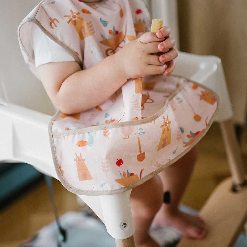 Baby Ono Babyono prijuostė neperšlampama su kišene nuo 6 mėn ūkininkas oranžinis 1641/02