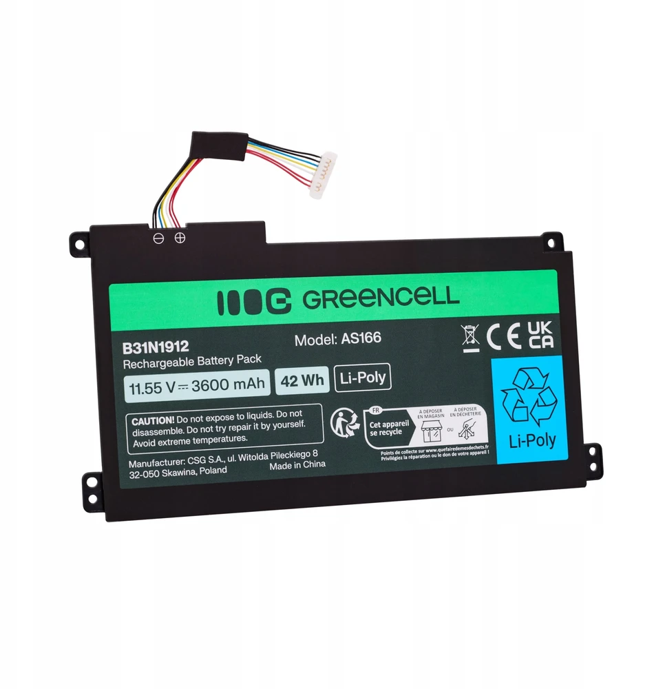Green Cell Žalias Cell Greencell baterija, skirta Asus C31N1912 / B31N1912 3HWPP ASUS VivoBook 14: E410MA, L410MA, E410KA, E510MA