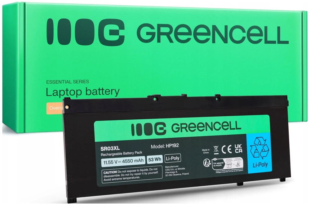 Green Cell Žalias Cell Greencell baterija, skirta HP SR03XL HP Pavilion Gaming 15