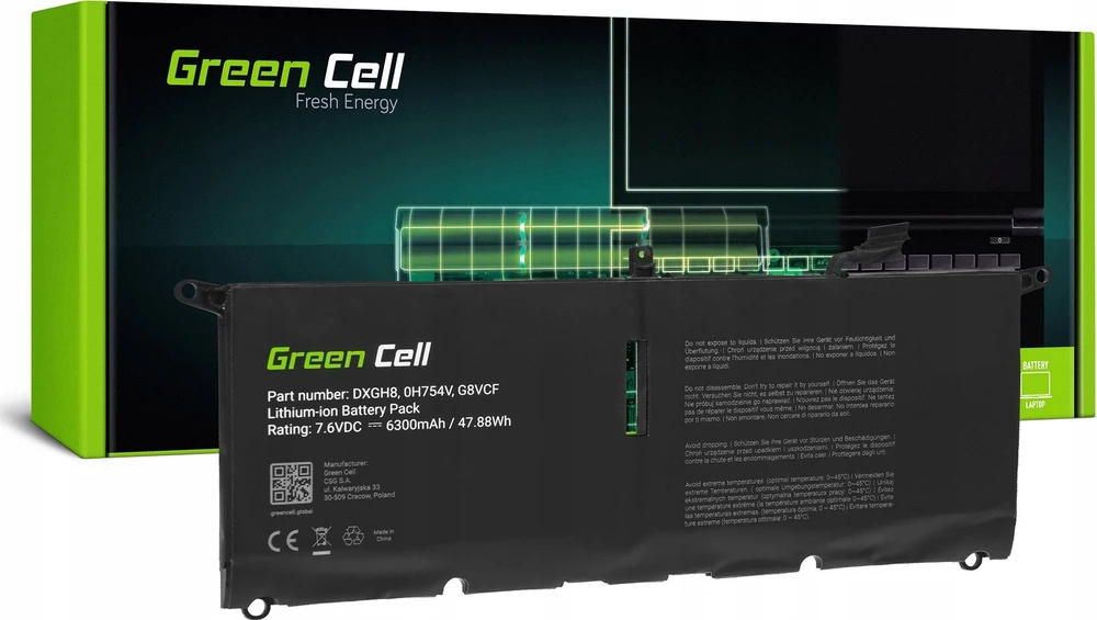 Green Cell Žalias Cell Žalias Cell nešiojamas kompiuteris Akku K5XWW, skirtas Dell Latitude 7390 2-in-1 5289 7389