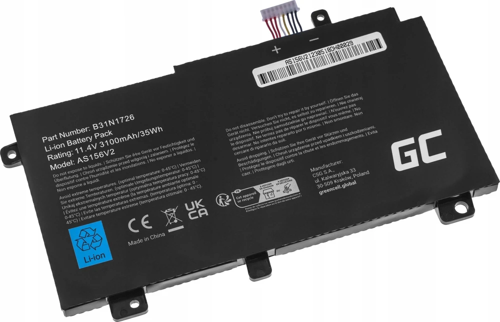 Žalias Cell Žalias Cell baterija B31N1726, skirta Asus TUF Gaming FX504 FX504G FX505 FX505D FX505G A15 FA506 A17 FA706