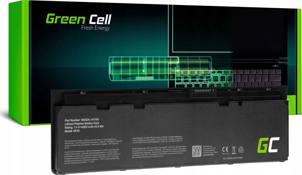 Green Cell Žalias Cell Žalias Cell nešiojamas kompiuteris Akku WD52H VFV59, skirtas Dell Latitude E7240 E7250
