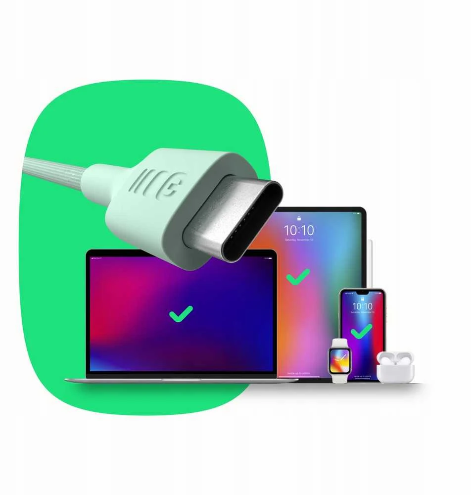 Green Cell Žalias Cell USB-C laidas 2 m 100 W Greencell PowerStream greito įkrovimo PD Panther Juodas
