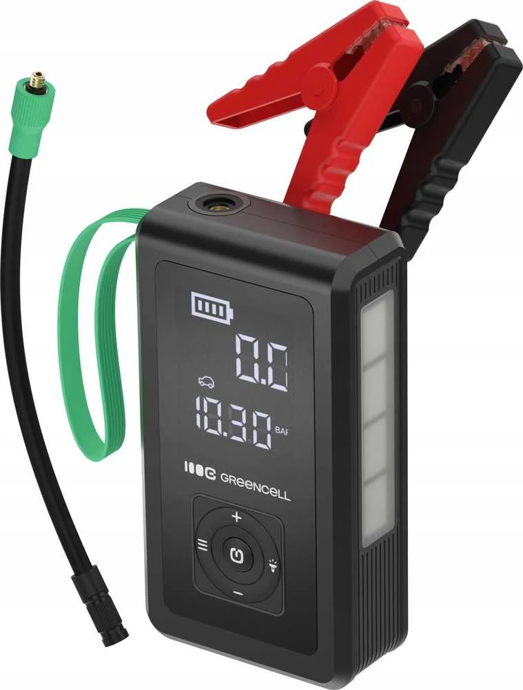 Green Cell „Greencell PowerBoost Air“ / starteris / išorinė baterija automobiliams su kompresoriumi 29,6 Wh 1000 A užvedimo įtaisas