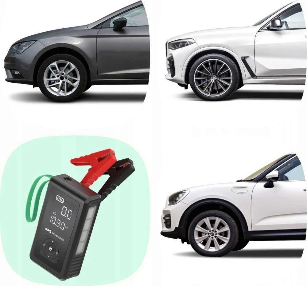 Green Cell „Greencell PowerBoost Air“ / starteris / išorinė baterija automobiliams su kompresoriumi 29,6 Wh 1000 A užvedimo įtaisas