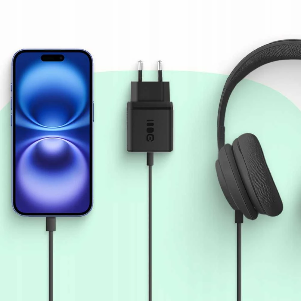 Green Cell Žalias Cell Greencell PowerSource Duo30 įkroviklis USB/USB-C juodas maitinimo adapteris 30W maitinimo tiekimas