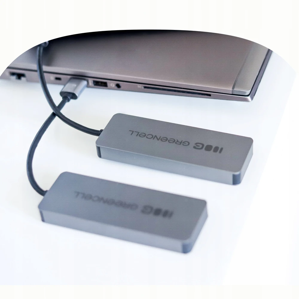 Green Cell Žalias Cell Adapteris Basic HUB Greencell USB-A 4in1 (4×USB 3.0) – greitas duomenų perdavimas iki 5 Gb/s, aliuminio korpusas