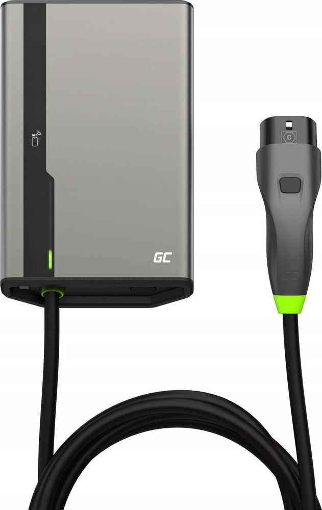 Green Cell „Žalias Cell“ sieninė įkrovimo dėžutė Žalias „Cell HabuDen“ 22 kW 32 A - 5 m laidas su NFC