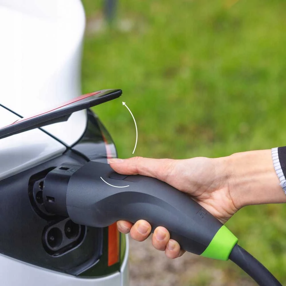 „Žalias Cell“ sieninė įkrovimo dėžutė Žalias „Cell HabuDen“ 22 kW 32 A - 7,5 m laidas su NFC