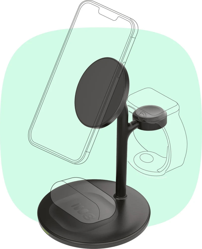 Green Cell Žalias Cell MagScape Stand 3w1 MagSafe juoda