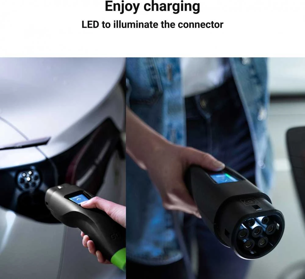 Žalias Cell type 2 - type 2, 11kW, 7m ilgio krovimo laidas su valdikliu