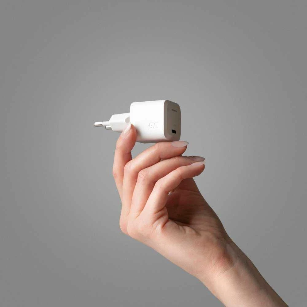 Green Cell Žalias Cell Žalias CELL Charger USB-C GaN GC PowerGaN 33W PD 3.0 QC 3.0 1x USB-C baltas