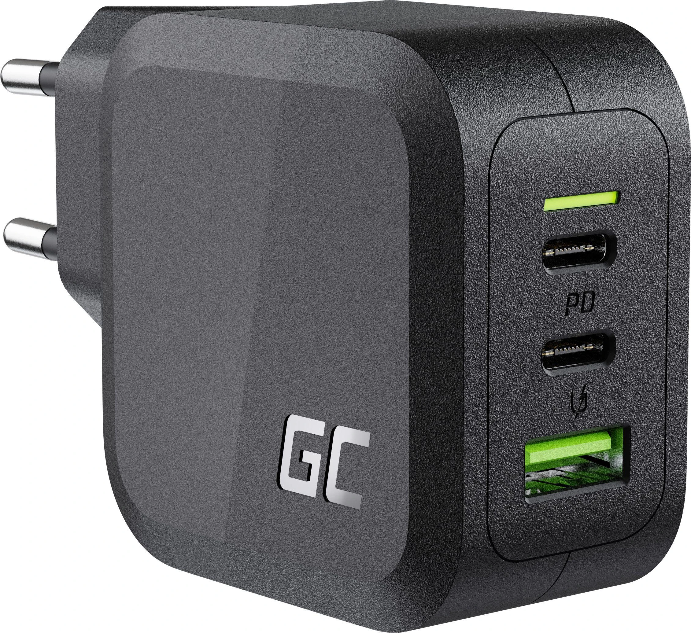 Green Cell Žalias Cell Žalias CELL Charger PowerGaN 65W 2x USB-C PD 1x USB-A UC GaN