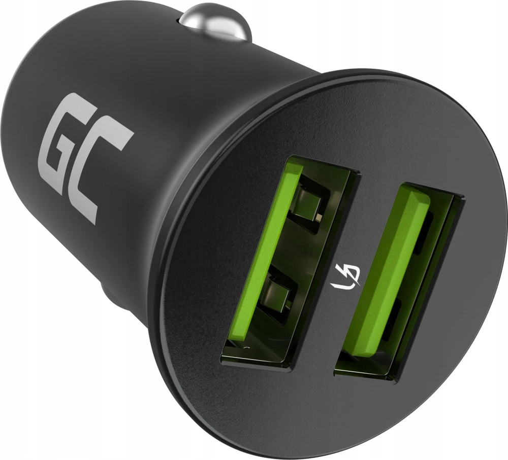 Green Cell Žalias Cell Žalias Cell automobilinis įkroviklis 36W GC PowerRide Nano36 su 2x USB-A Ultra Charge greitas įkrovimas
