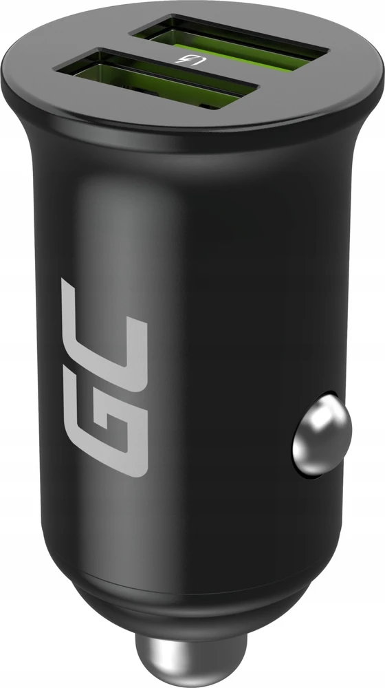 Green Cell Žalias Cell Žalias Cell automobilinis įkroviklis 36W GC PowerRide Nano36 su 2x USB-A Ultra Charge greitas įkrovimas