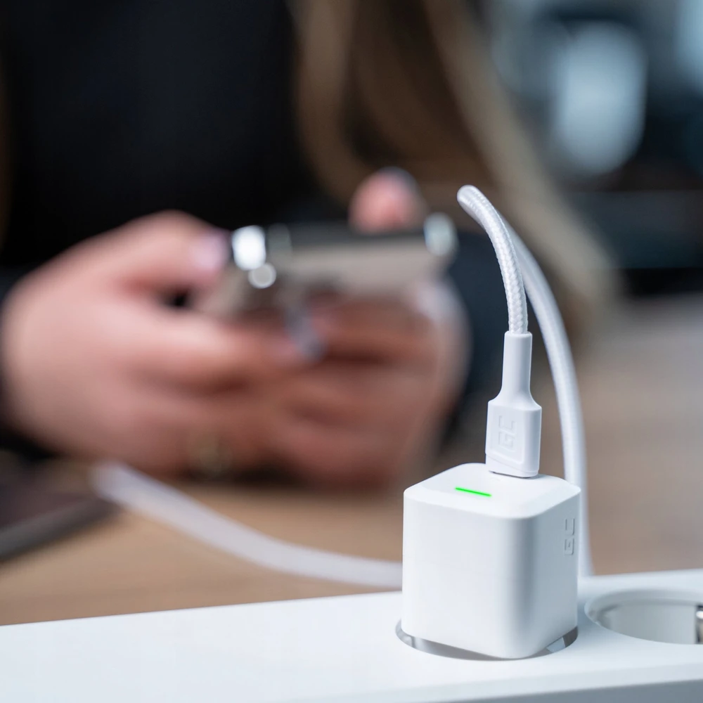 Green Cell Žalias Cell Kabelis Baltas USB-C – Lightning MFi 1m per Apple iPhone Žalias Cell PowerStream, su greitu Power Delivery įkrovimu