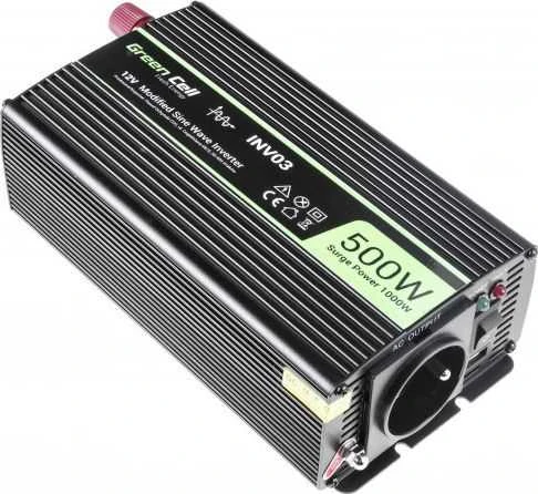 Green Cell Žalias Cell Žalias CELL automobilio maitinimo keitiklis 12V į 230V 500W/1000W