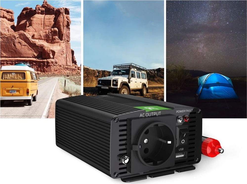 Green Cell Žalias Cell Žalias CELL automobilio maitinimo keitiklis 24V iki 230V 150W/300W Mod Sine