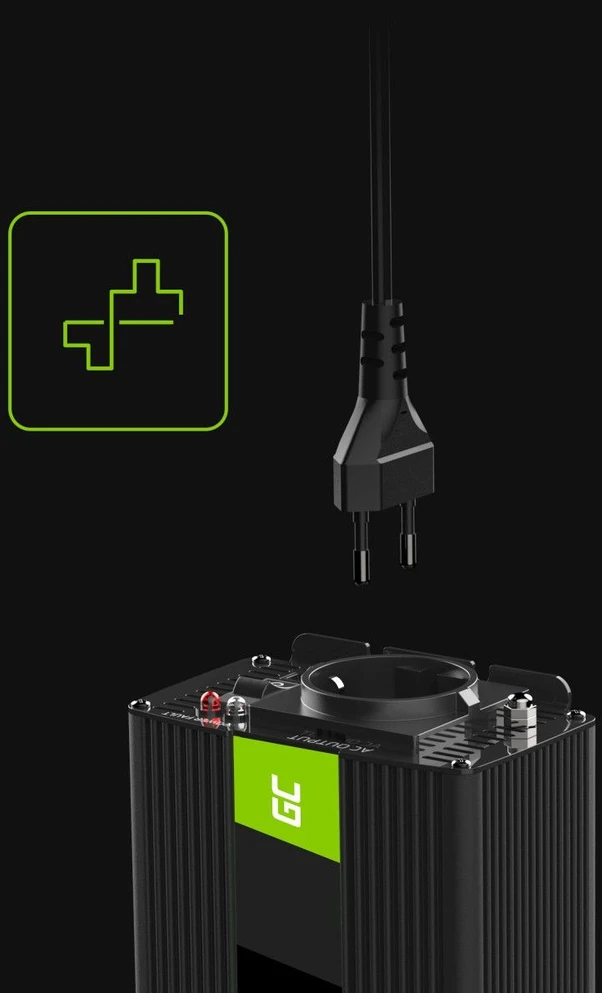 Green Cell Žalias Cell Žalias CELL automobilio maitinimo keitiklis 24V iki 230V 150W/300W Mod Sine