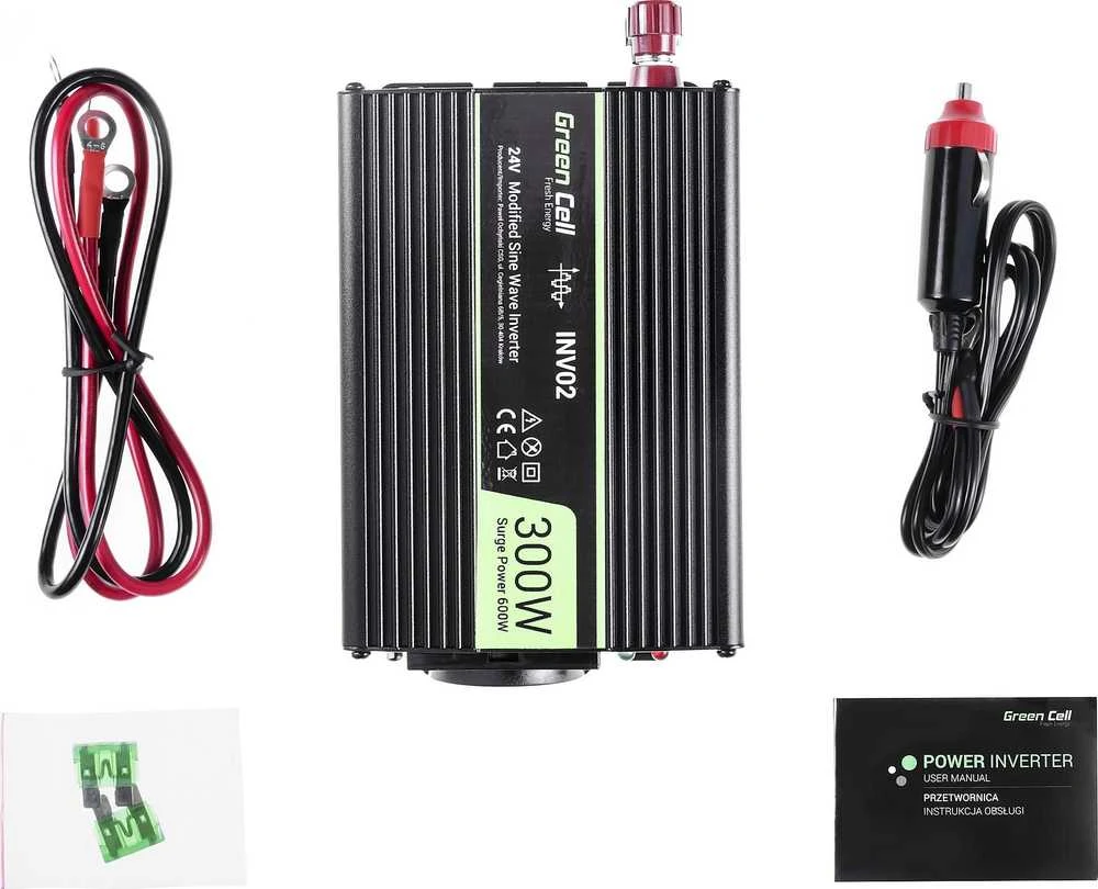Žalias Cell Žalias CELL Car Power Inverter Keitiklis 24V į 230V 300W/600W