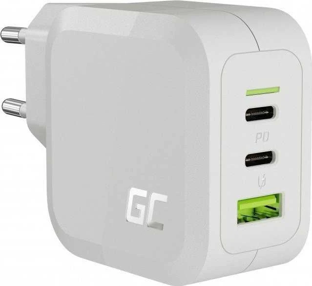 Green Cell Žalias Cell Žalias Cell įkroviklis 65W GaN GC PowerGan - 2x USB-C, 1x USB-A - baltas