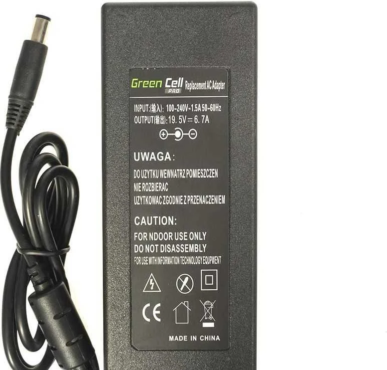 Green Cell Žalias Cell Žalias Cell PRO Nešiojamojo kompiuterio įkroviklis Dell 130W | 19,5 V | 6.7A | 7,4-5,0 mm