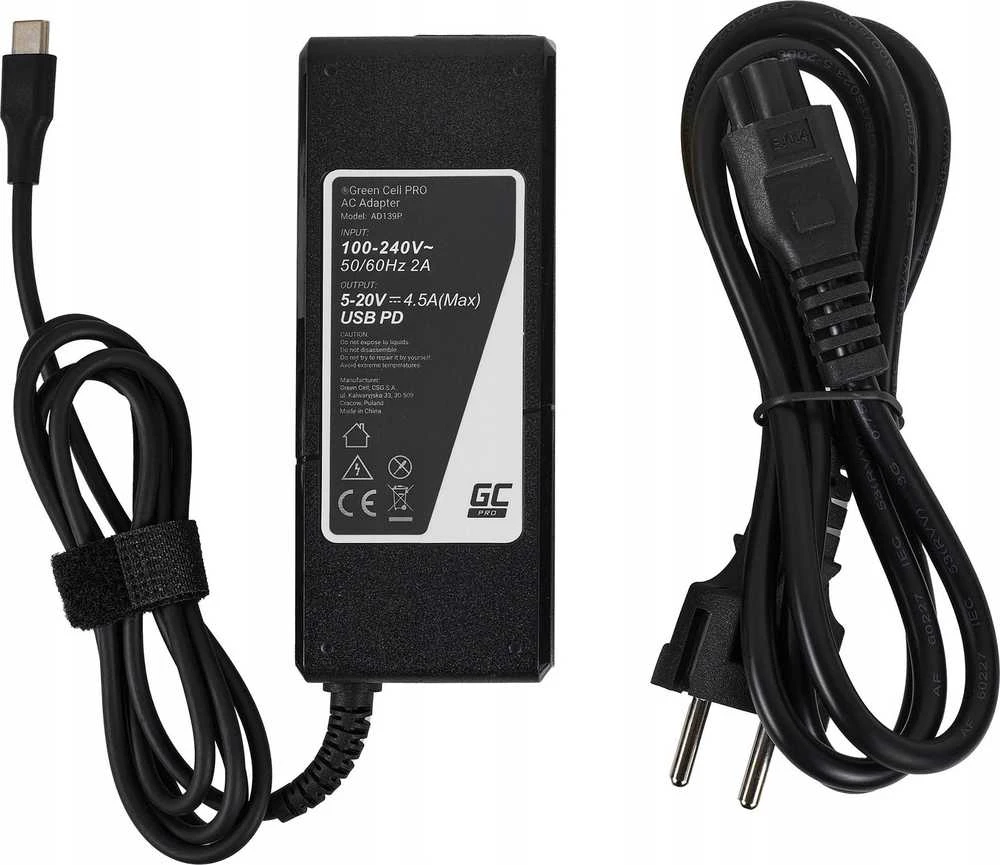 Green Cell Žalias Cell Maitinimo Adapteris - Žalias Cell AD139P 90 W Juodas