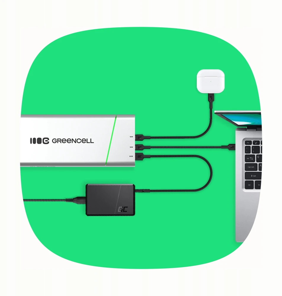 Green Cell Žalias Cell Žalias Cell PBPLGC20P power bank Lithium-Ion (Li-Ion) 20800 mAh Aliuminio, Juodas, Žalias, Light pilkas, Sidabrinis