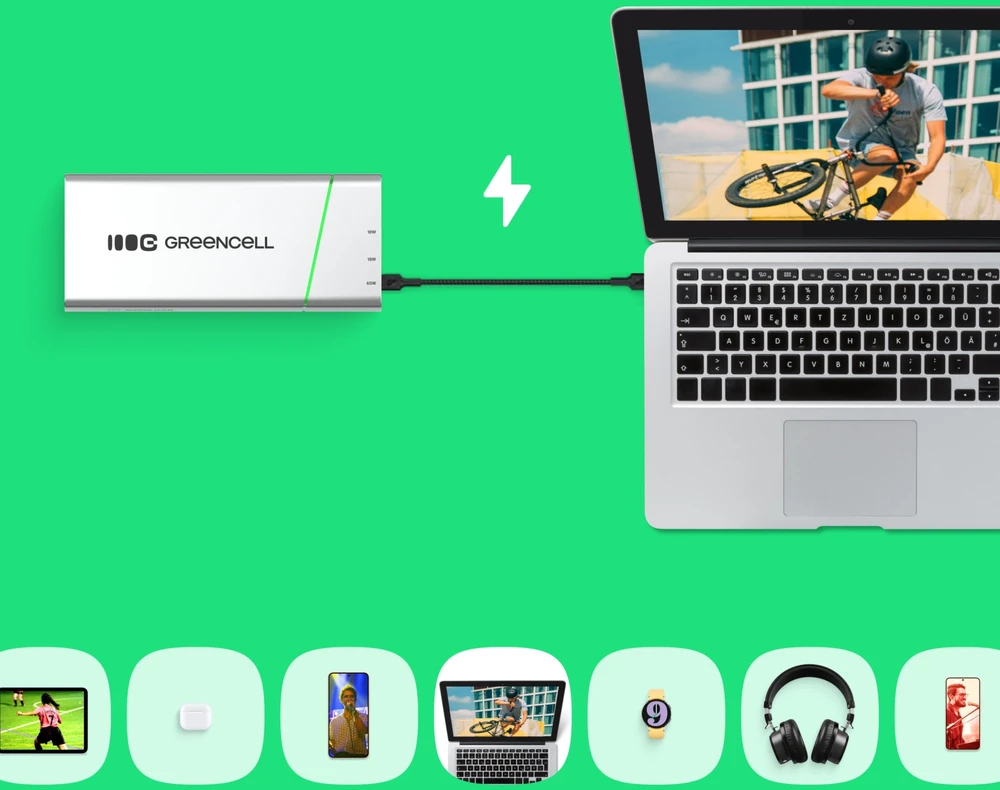 Green Cell Žalias Cell Žalias Cell PBPLGC20P power bank Lithium-Ion (Li-Ion) 20800 mAh Aliuminio, Juodas, Žalias, Light pilkas, Sidabrinis