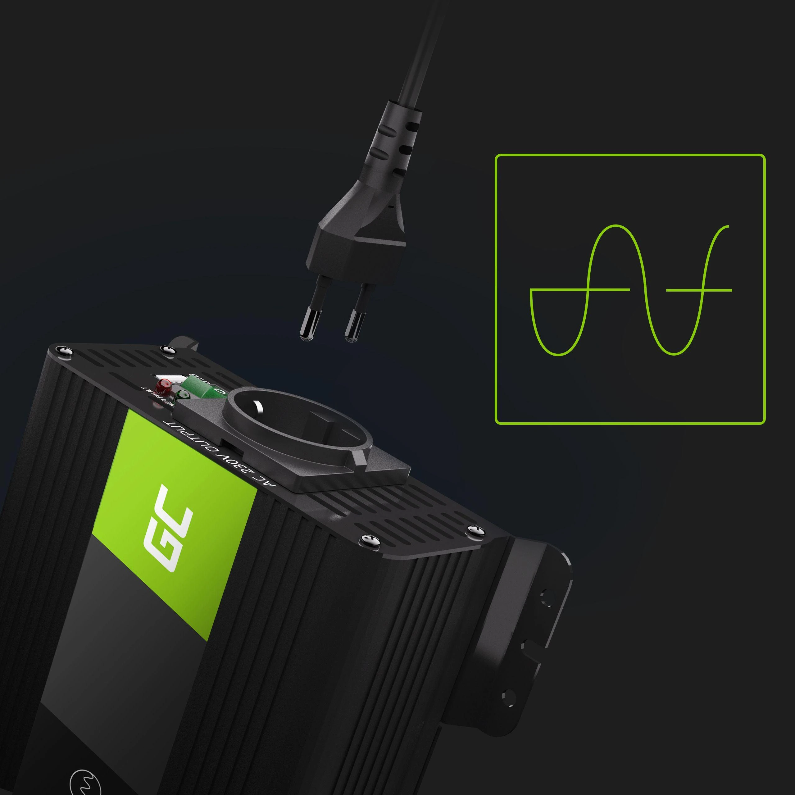 Green Cell Žalias Cell Inverteris Žalias Cell PRO 12V 230V 500W/1000W sinusinė išėjimo įtampa