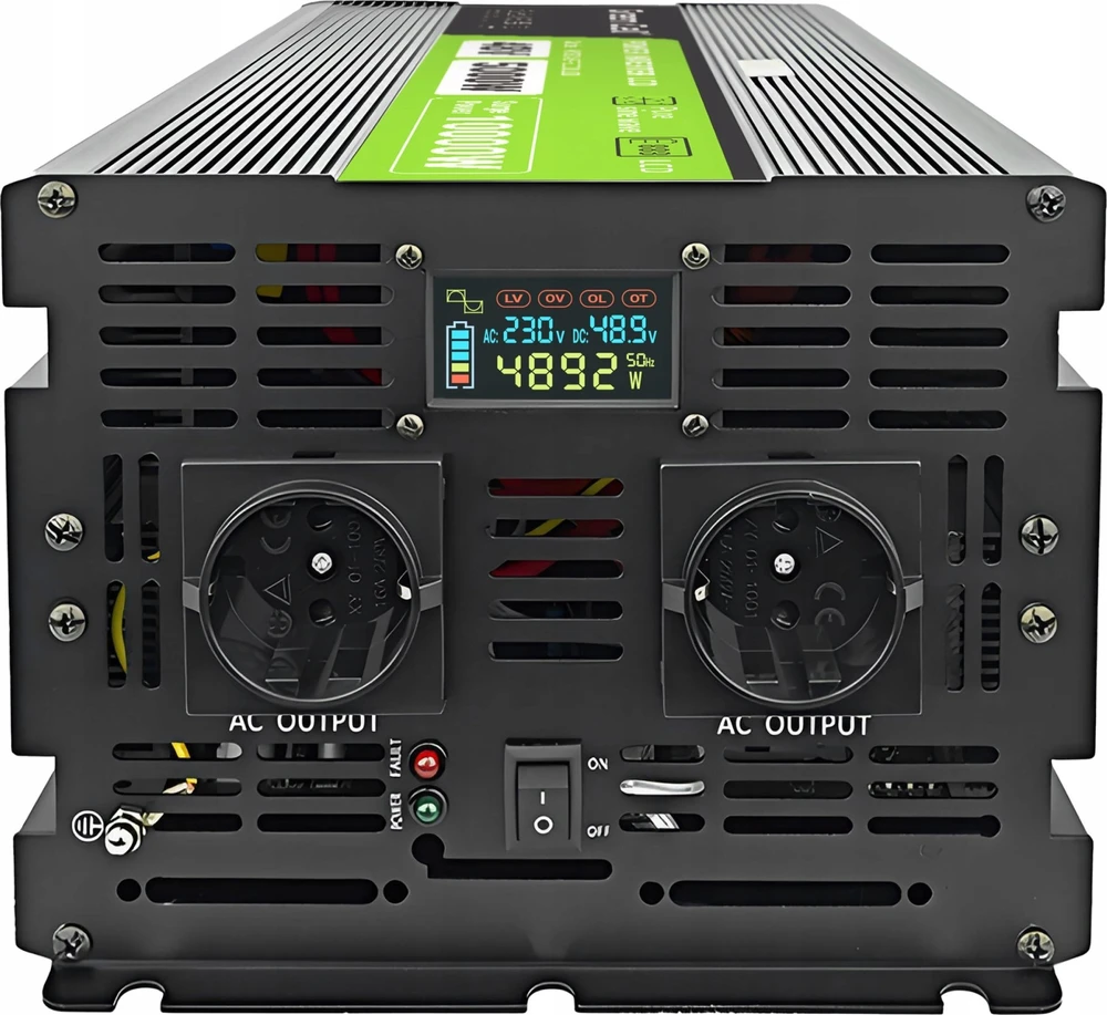 Green Cell Žalias Cell PowerInverter LCD 48V 5000W / 10000W grynos sinusinės bangos keitiklis su ekranu