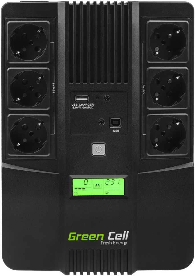Green Cell Žalias Cell GREENCELL UPS07 UPS Žalias Cell AiO su LCD 800VA