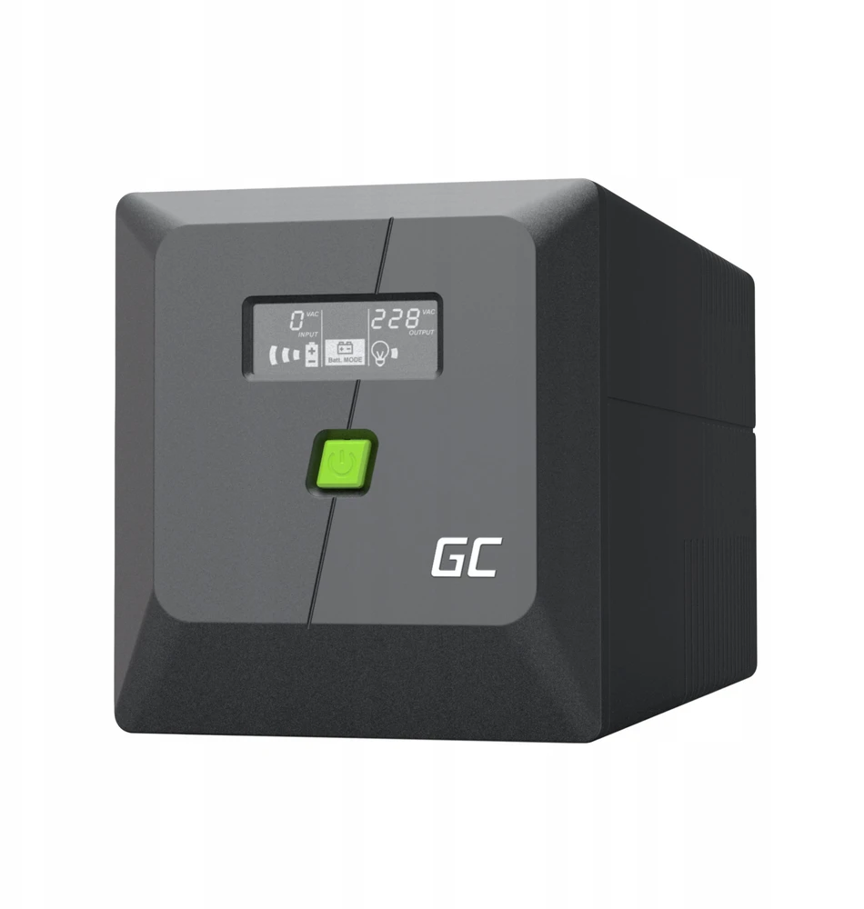 Green Cell Žalias Cell Atsarginis maitinimo šaltinis UPS Greencell 1000VA 600W PowerProof su LCD ekranu