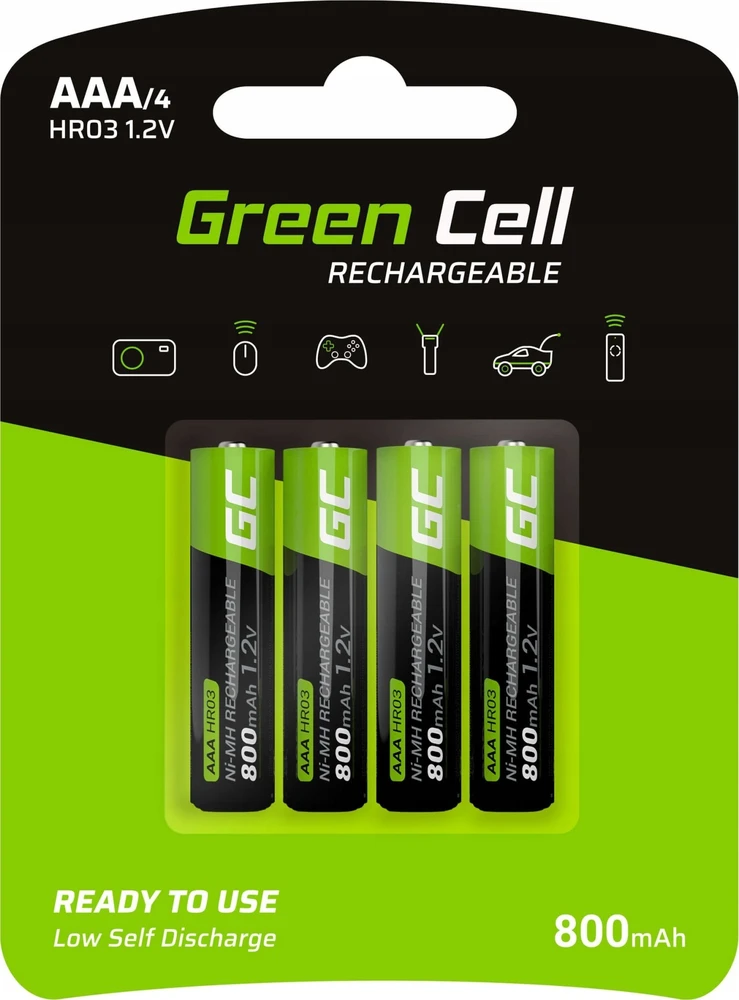 Green Cell Žalias Cell 8x Įkraunami AAA R3 950mAh Ni-MH baterijų elementai