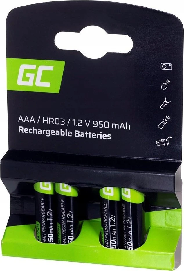 Green Cell Žalias Cell 8x Įkraunami AAA R3 950mAh Ni-MH baterijų elementai