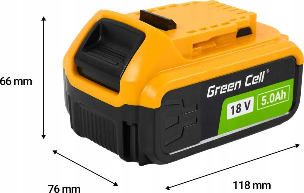 Green Cell Žalias Cell Žalias Cell baterija, skirta DeWalt XR 18V 5Ah Baterija, skirta DCB182
