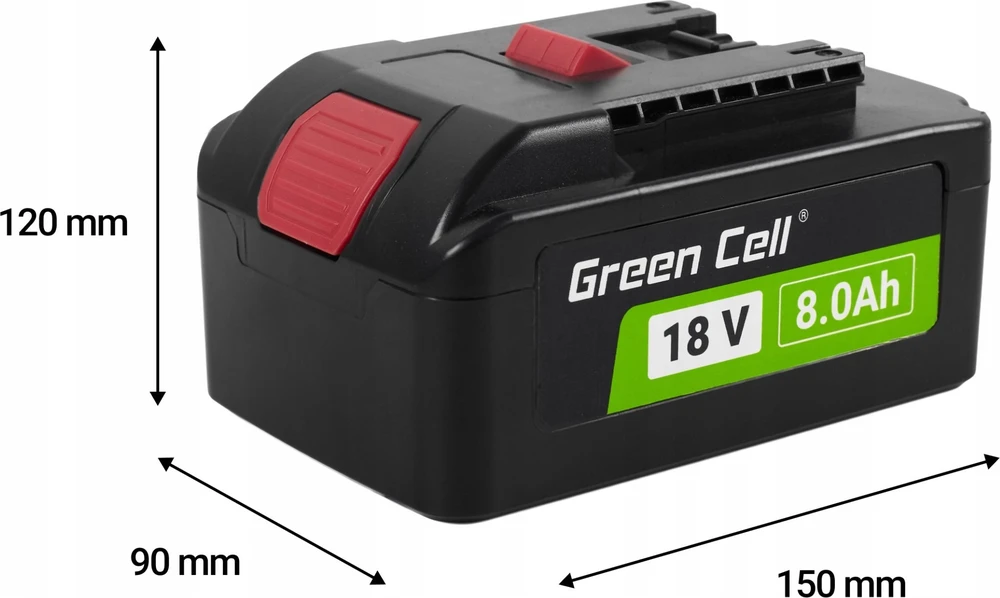Green Cell Žalias Cell Akumuliatorius, skirtas Bosch 18V 8Ah elektros įrankiams Pakaitinis akumuliatorius GBA1600Z00038