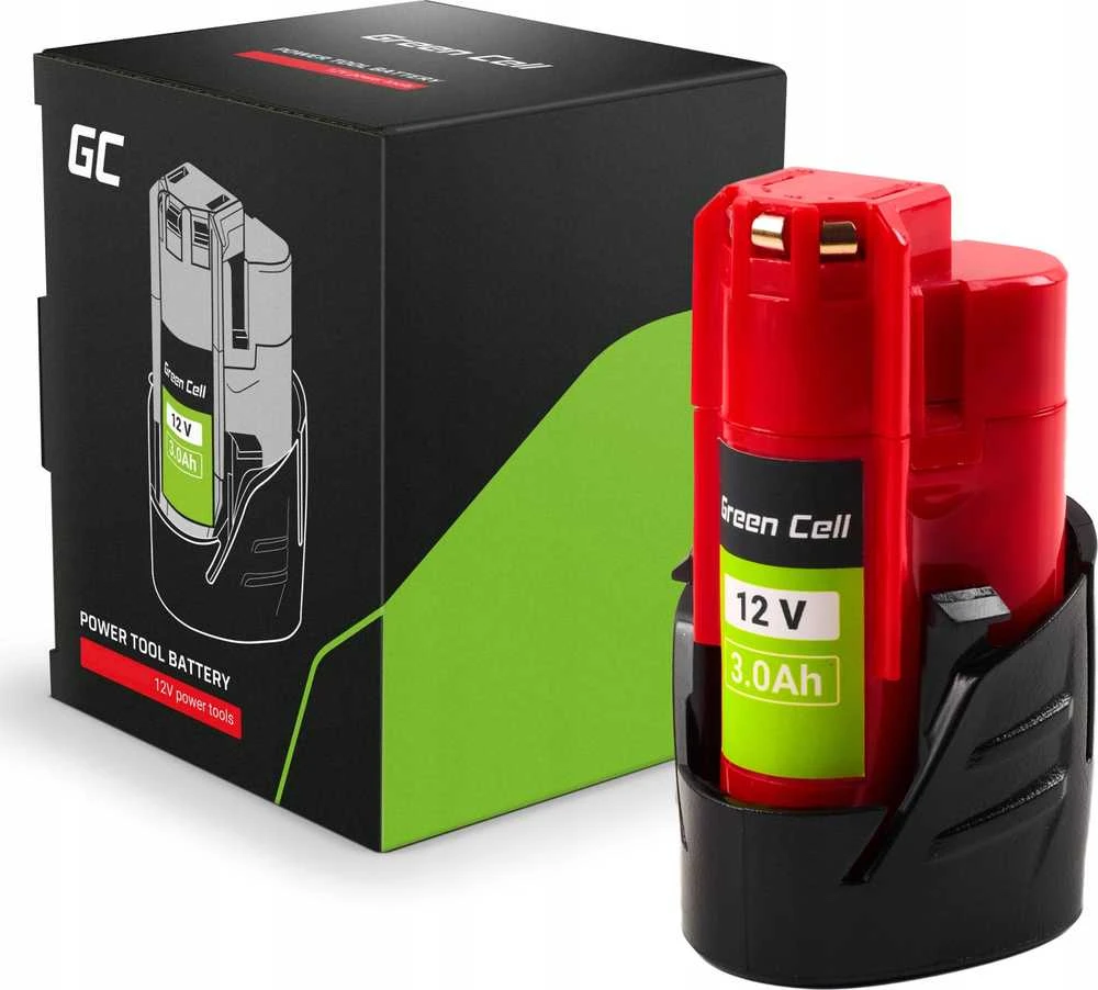Green Cell Žalias Cell Žalias Cell baterija, skirta Milwaukee M12 12V 3Ah pakaitinė baterija M12 B3 4932451388