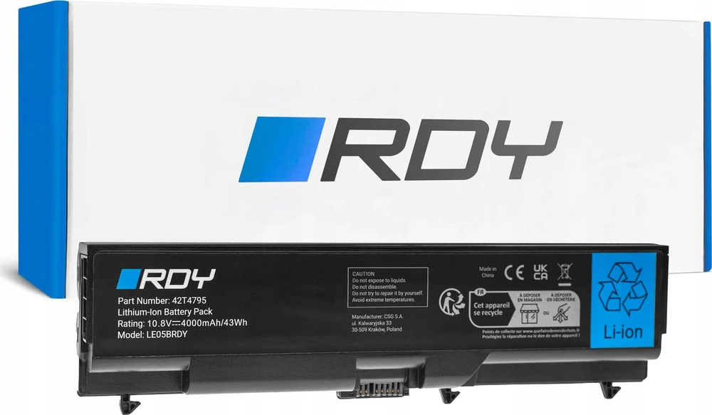 Baterija RDY 42T4235 42T4791 42T4795 do Lenovo ThinkPad T410 T420 T510 T520 W510 W520 E520 E525 L510 L520 SL410 SL510