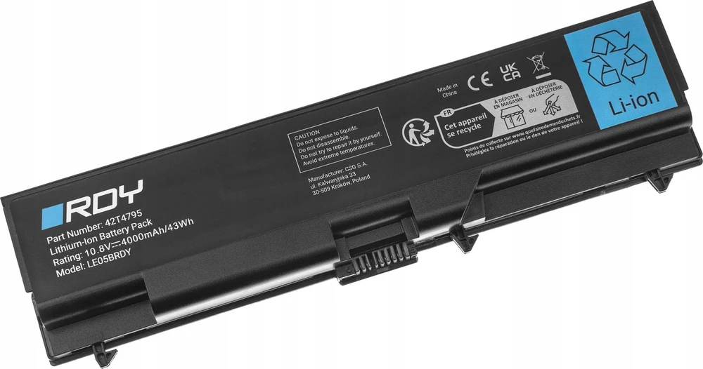 Baterija RDY 42T4235 42T4791 42T4795 do Lenovo ThinkPad T410 T420 T510 T520 W510 W520 E520 E525 L510 L520 SL410 SL510