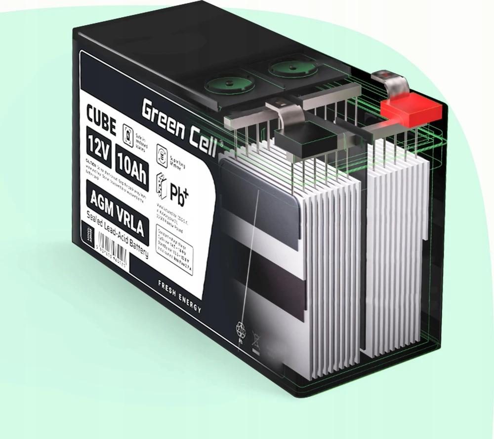Green Cell Žalias Cell Žalias Cell CUBE AGM IP54 12V 75Ah VRLA Baterija Gel gilaus ciklo maitinimo kėdutė fotovoltinė laisvalaikio baterija kemperis