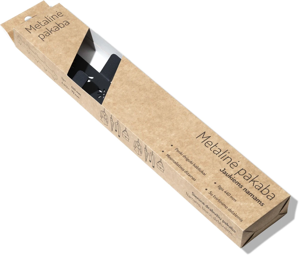 Glori_Ir_Ko Drabužių kabykla Glori PK455-R3, 44 cm, antracito