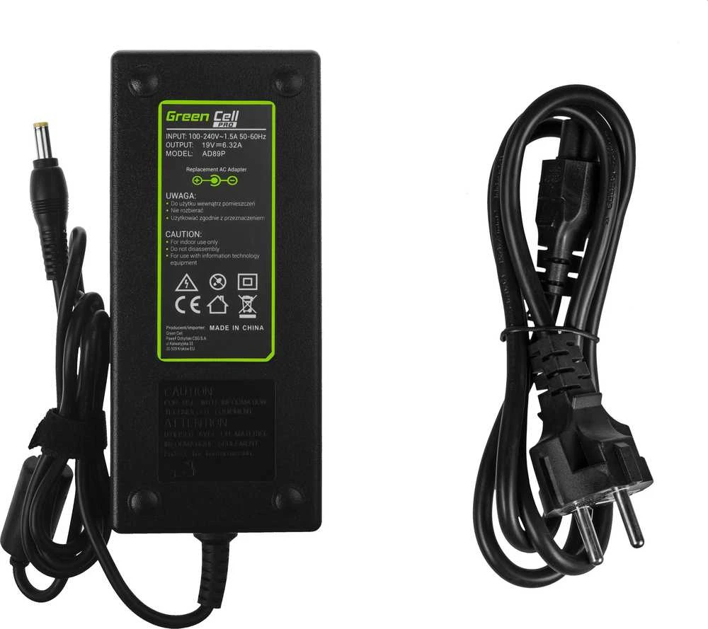 Green Cell Žalias Cell GREENCELL AD89P įkroviklis / kintamosios srovės adapteris Žalias Cell PRO 19V 6.32A 120W, skirtas Acer Aspire 7552G 7745G 7
