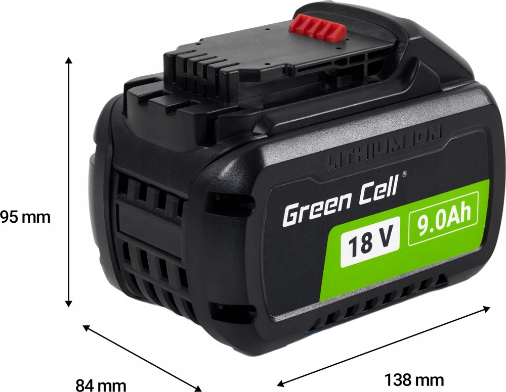 Green Cell Žalias Cell Žalias Cell akumuliatorius, skirtas DeWalt DCB546 DCB547 DCB548 DCB184 DCB182 18V 9000mAh / 54V 3000mAh Li-Ion elektros įrankiams DeWalt XR 18V System FLEXVOLT 54V