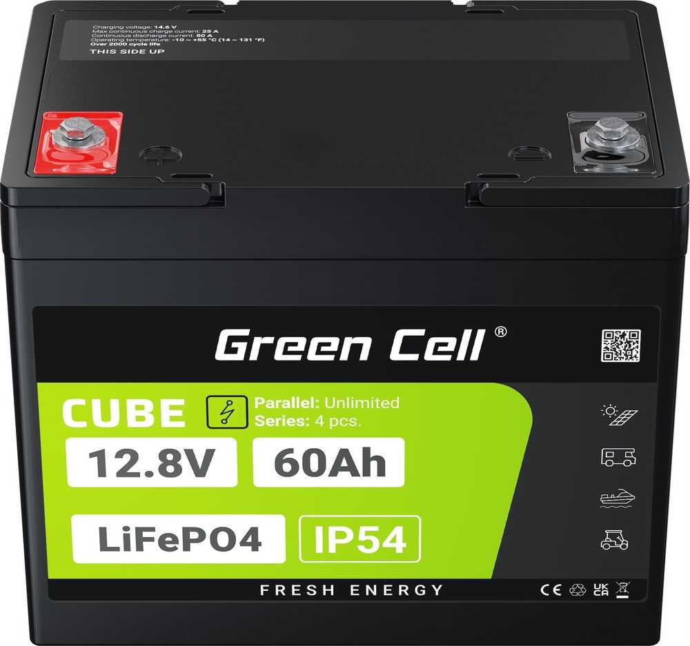 „Žalias Cell“ Žalias Cell LFPGC12V60AH UPS akumuliatorius ličio geležies fosfatas (LiFePO4) 12,8 V 60 Ah