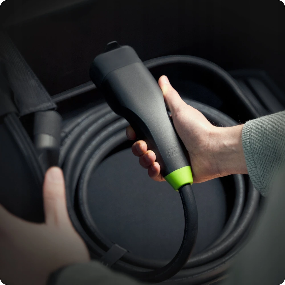 Green Cell Žalias Cell Žalias Cell GC Snap Type 2 EV įkrovimo kabelis 11kW 7m, skirtas Tesla Model Y 3 SX, VW ID.4, Kia EV6, Hyundai IONIQ 5, Ford Mach-E