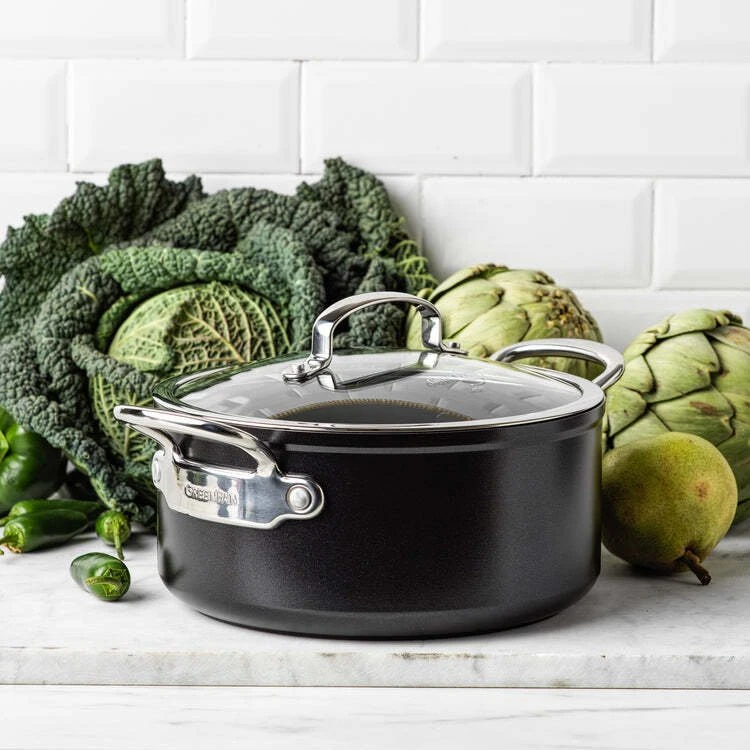 Green Pan Žalias Pan Greenpan GreenPan Barcelona Pro Puodas 24cm Juodas