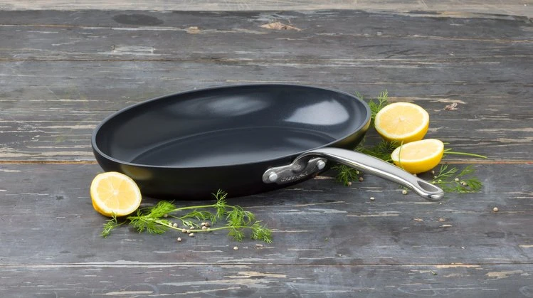 Green Pan Žalias Pan Keptuvė Greenpan GreenPan Barcelona Pro Fishpan 33cm Juodas